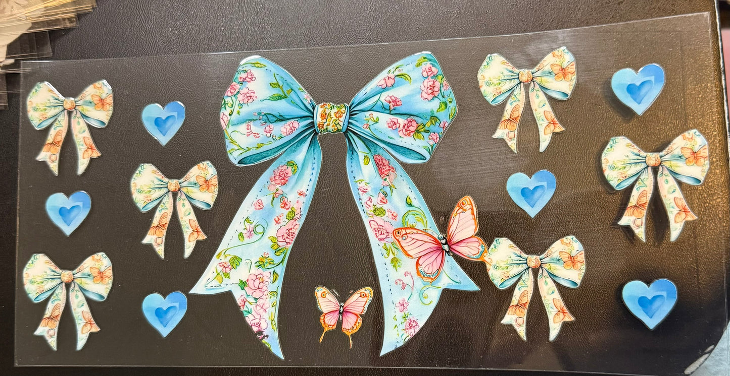 Bow with hearts and butterflies