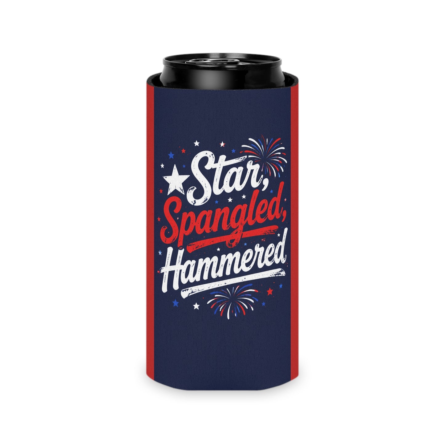 Star, Spangled, Hammered Can Koozie