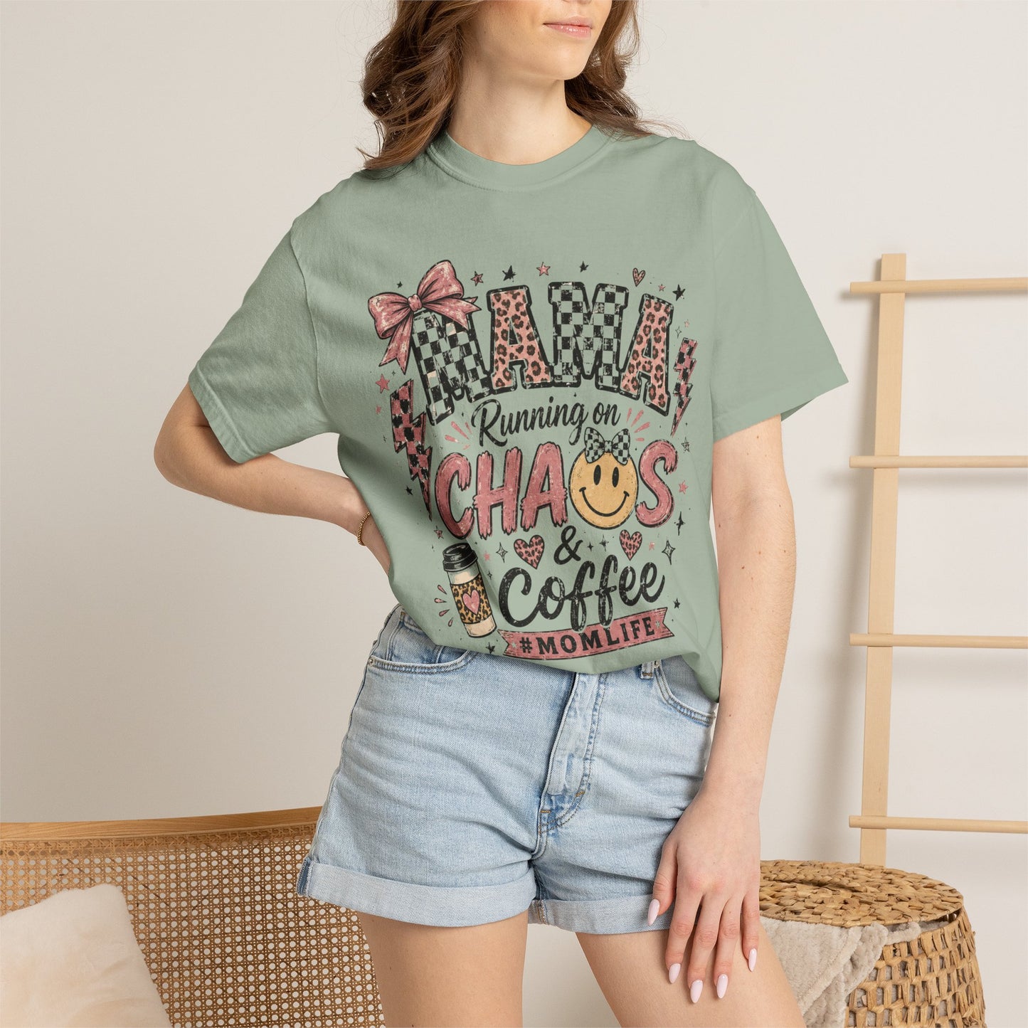 Mama, Running On Chaos And Coffee T-shirt