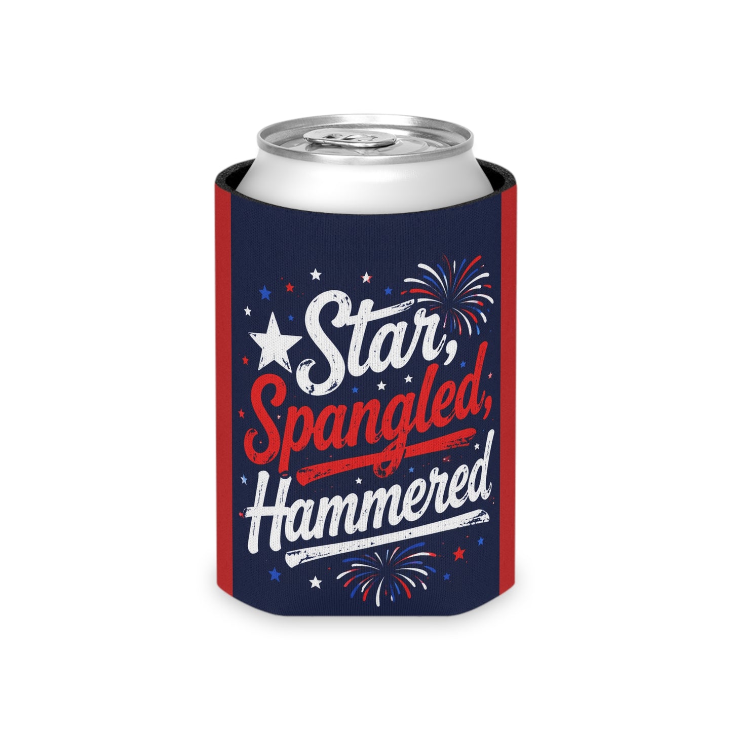 Star, Spangled, Hammered Can Koozie