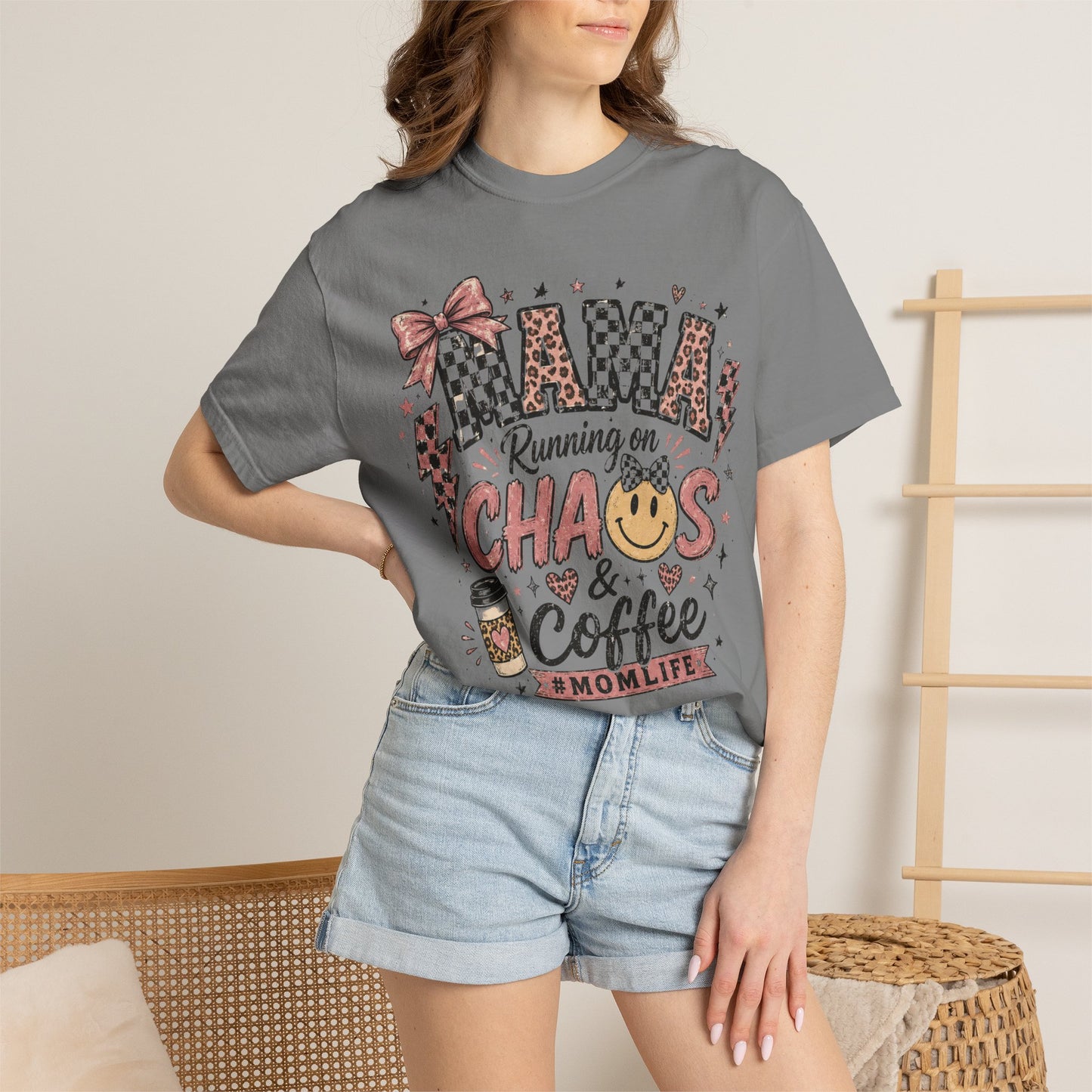 Mama, Running On Chaos And Coffee T-shirt