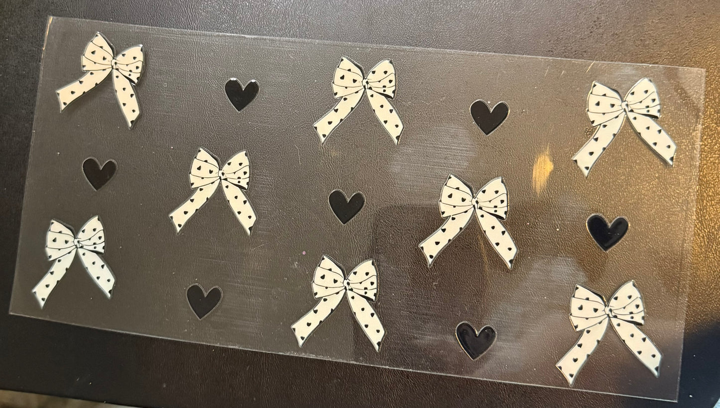 Black and White bows and hearts