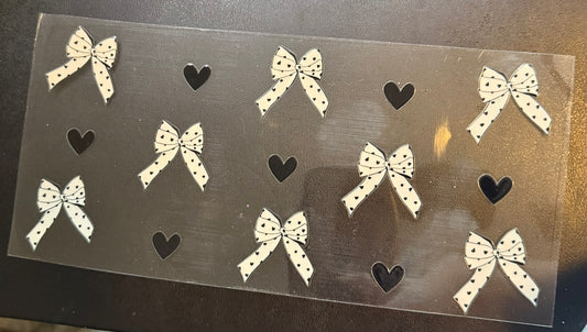 Black and White bows and hearts